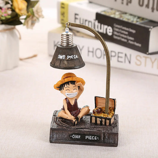 One Piece Figures Luffy 17Cm Cute Chopper with Night Lamp Light Home Decoration Ornament Kawaii Collectible Charm Gift Toy Resin